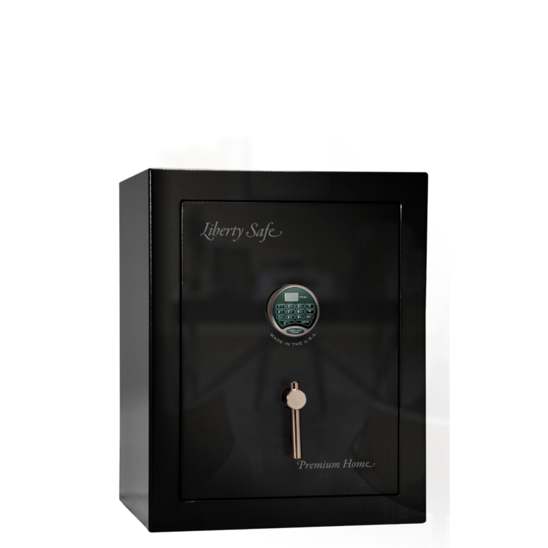 Premium Home Series | Level 7 Security | 2 Hour Fire Protection | 08 | Dimensions: 30"(H) x 24"(W) x 20.25"(D) | Black Gloss Black Chrome - Closed Door