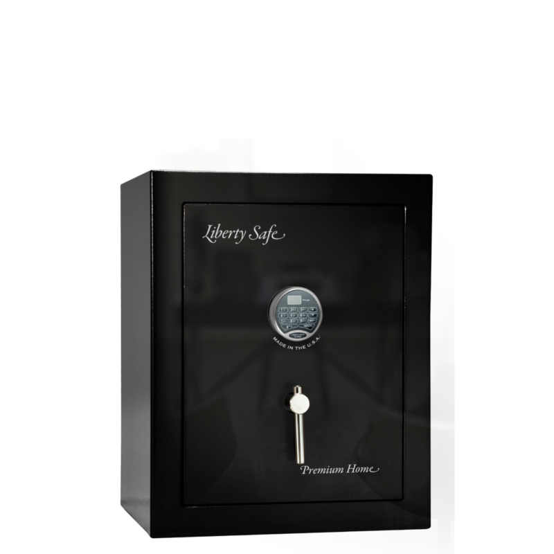 Premium Home Series | Level 7 Security | 2 Hour Fire Protection | 08 | Dimensions: 30"(H) x 24"(W) x 20.25"(D) | Black Gloss Chrome - Closed Door