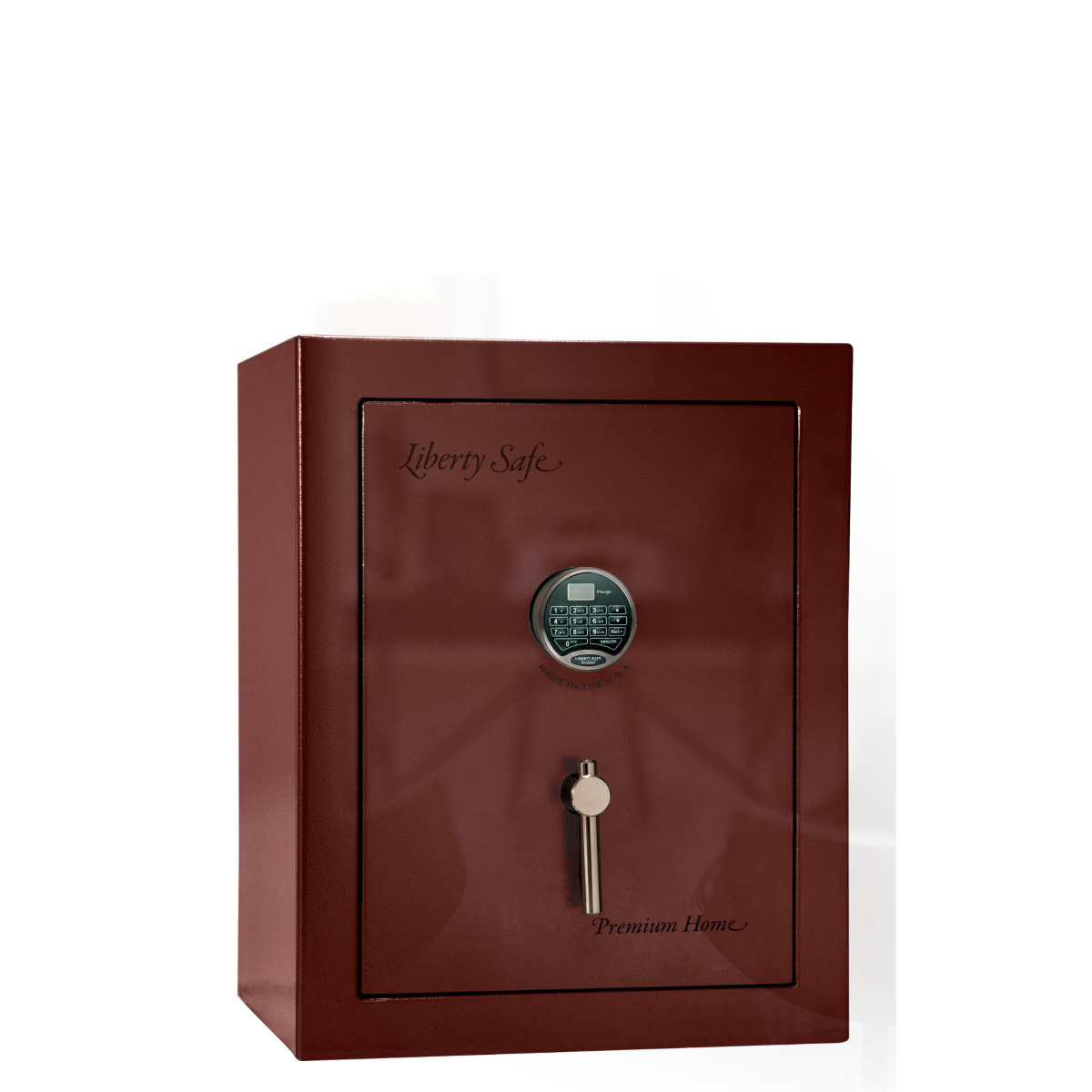 Premium Home Series | Level 7 Security | 2 Hour Fire Protection | 08 | Dimensions: 30"(H) x 24"(W) x 20.25"(D) | Burgundy Gloss Black Chrome - Closed Door