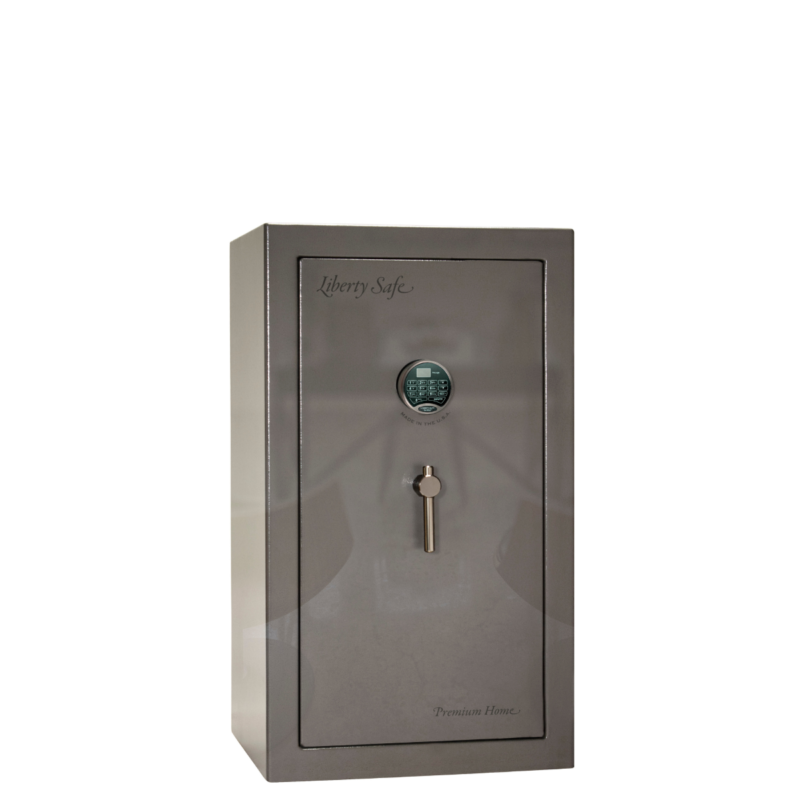 Premium Home Series | Level 7 Security | 2 Hour Fire Protection | 12 | Dimensions: 42"(H) x 24"(W) x 20.25"(D) | Gray Gloss - Closed Door