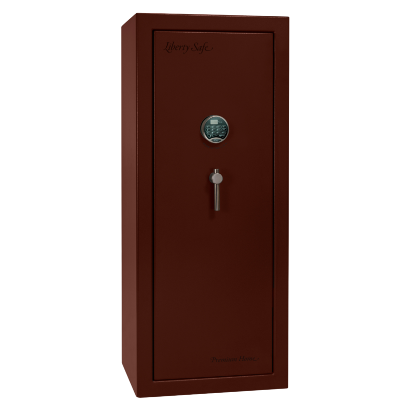Premium Home Series | Level 7 Security | 2 Hour Fire Protection | 17 | Dimensions: 59.25"(H) x 24"(W) x 20.25"(D) | Burgundy Marble Black Chrome - Closed Door