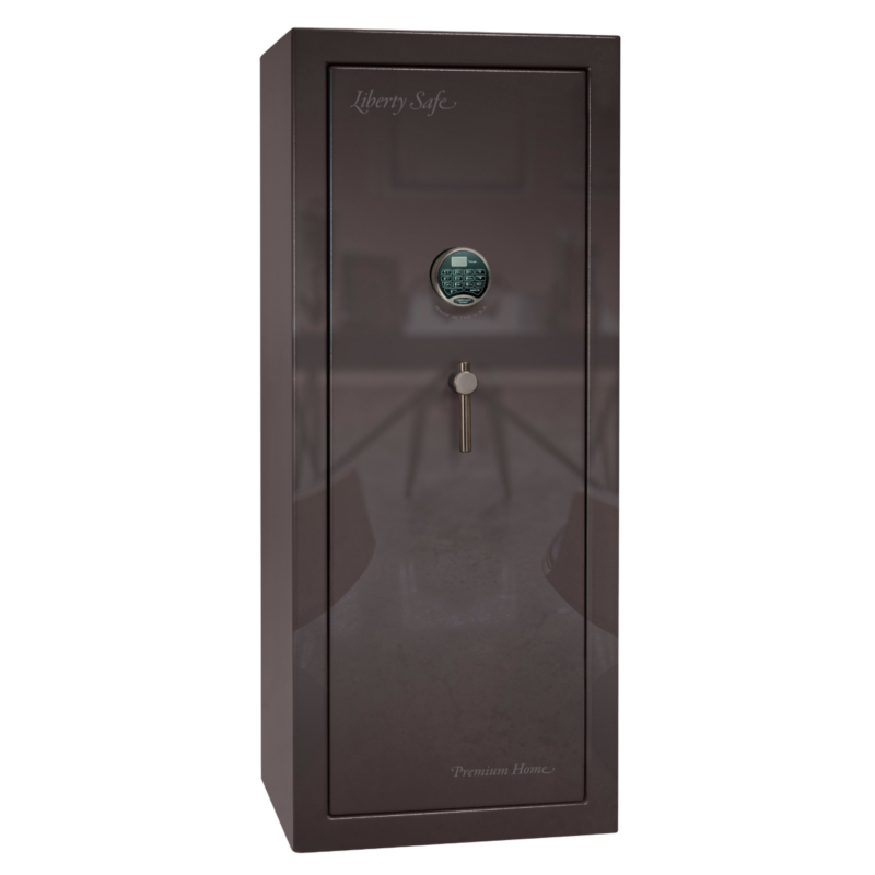Premium Home Series | Level 7 Security | 2 Hour Fire Protection | 17 | Dimensions: 59.25"(H) x 24"(W) x 20.25"(D) | Black Cherry Gloss - Closed Door