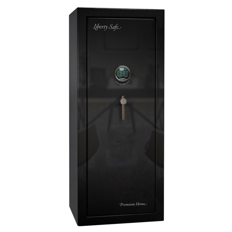 Premium Home Series | Level 7 Security | 2 Hour Fire Protection | 17 | Dimensions: 59.25"(H) x 24"(W) x 20.25"(D) | Black Gloss Black Chrome - Closed Door