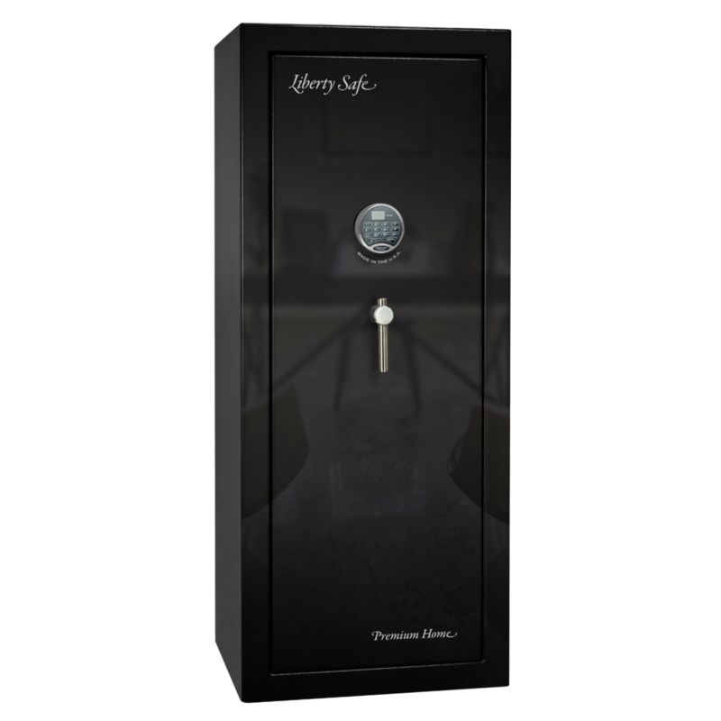 Premium Home Series | Level 7 Security | 2 Hour Fire Protection | 17 | Dimensions: 59.25"(H) x 24"(W) x 20.25"(D) | Black Gloss Chrome - Closed Door