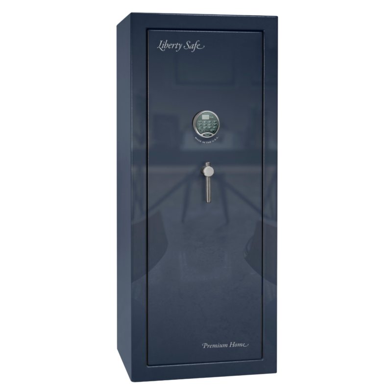 Premium Home Series | Level 7 Security | 2 Hour Fire Protection | 17 | Dimensions: 59.25"(H) x 24"(W) x 20.25"(D) | Blue Gloss - Closed Door