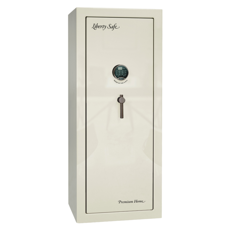 Premium Home Series | Level 7 Security | 2 Hour Fire Protection | 17 | Dimensions: 59.25"(H) x 24"(W) x 20.25"(D) | White Gloss - Closed Door