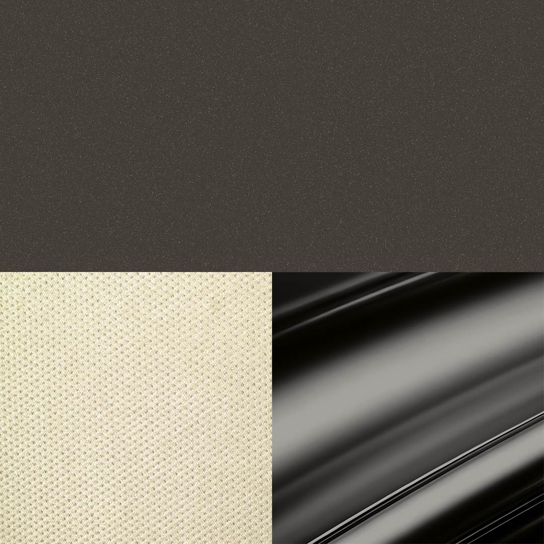 Bronze Textured / Beige Velour / Black Chrome