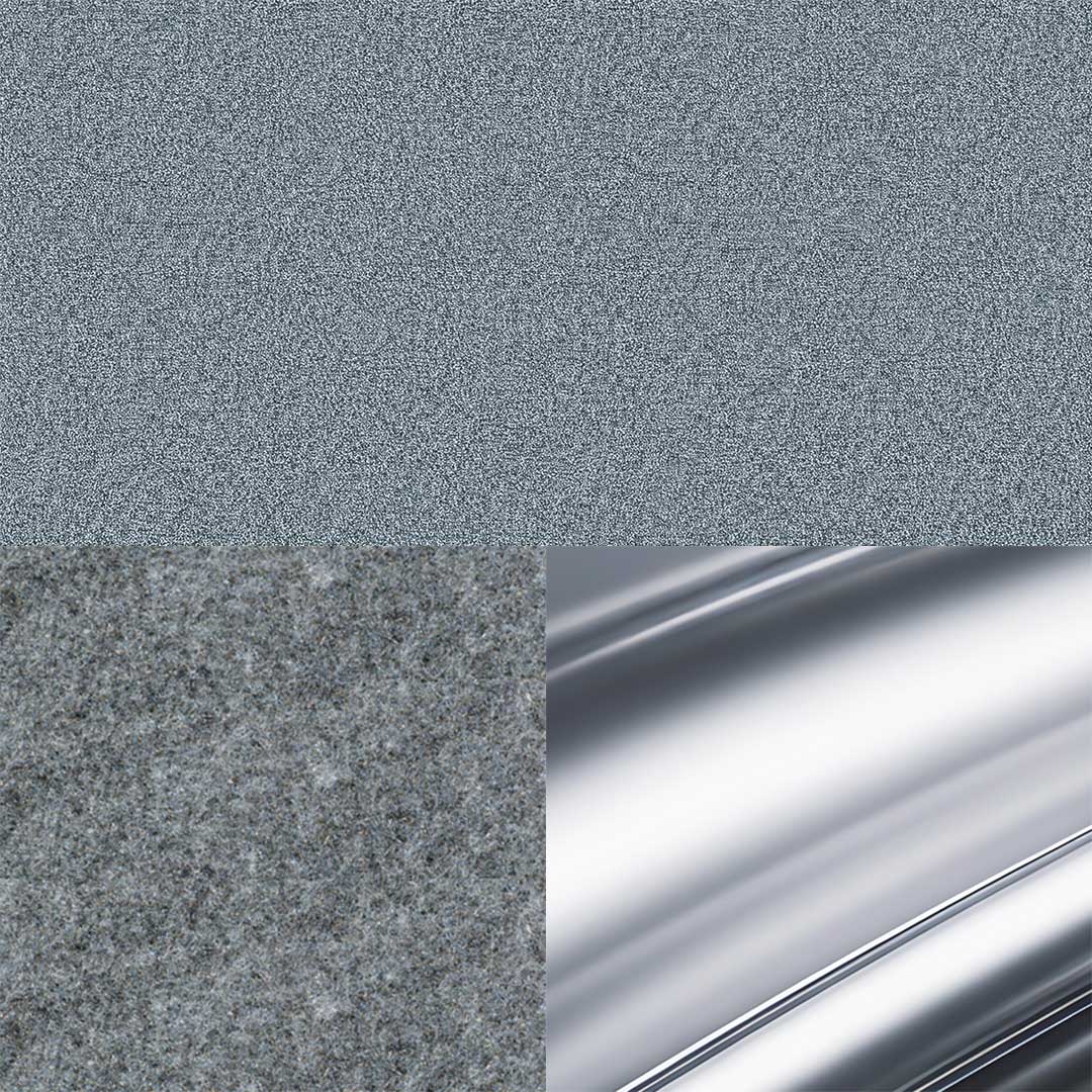 Granite Textured / Gray Fabric / Chrome